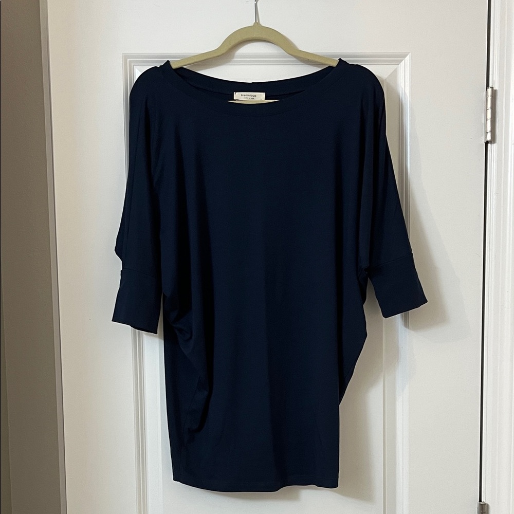 Elegant Navy Women's Short Sleeve Top